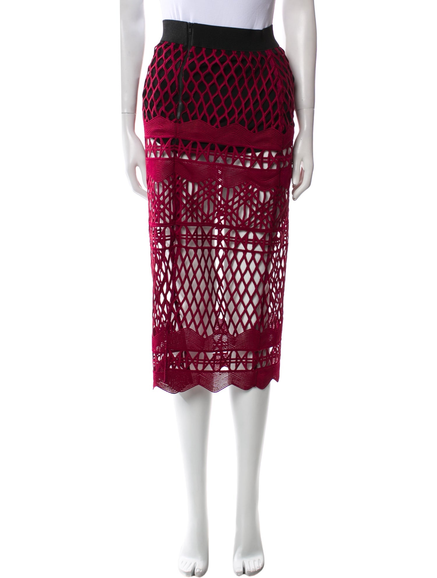 Self-Portrait Lace Pattern Midi Length Skirt