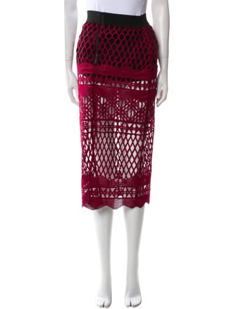 Self-Portrait Lace Pattern Midi Length Skirt