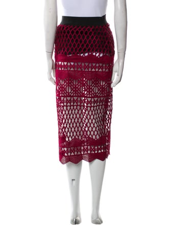 Self-Portrait Lace Pattern Midi Length Skirt