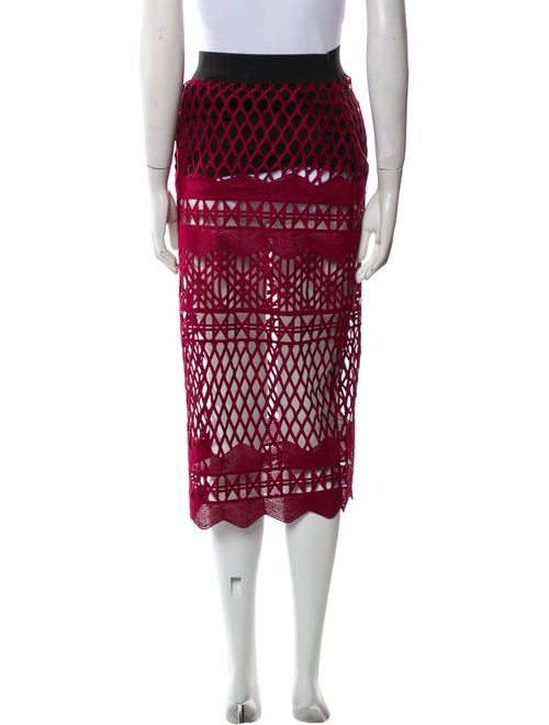Self-Portrait Lace Pattern Midi Length Skirt