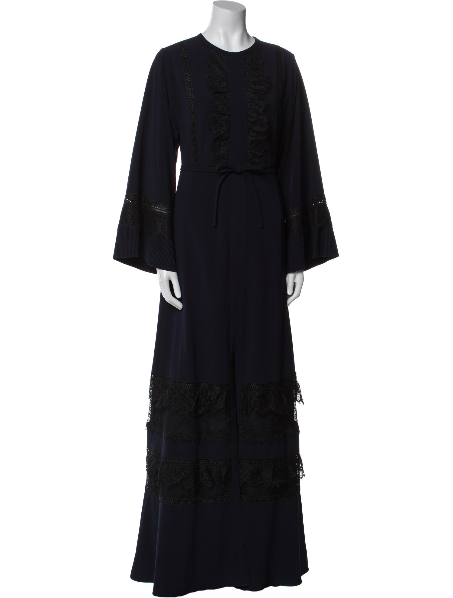 Self-Portrait Crew Neck Long Dress