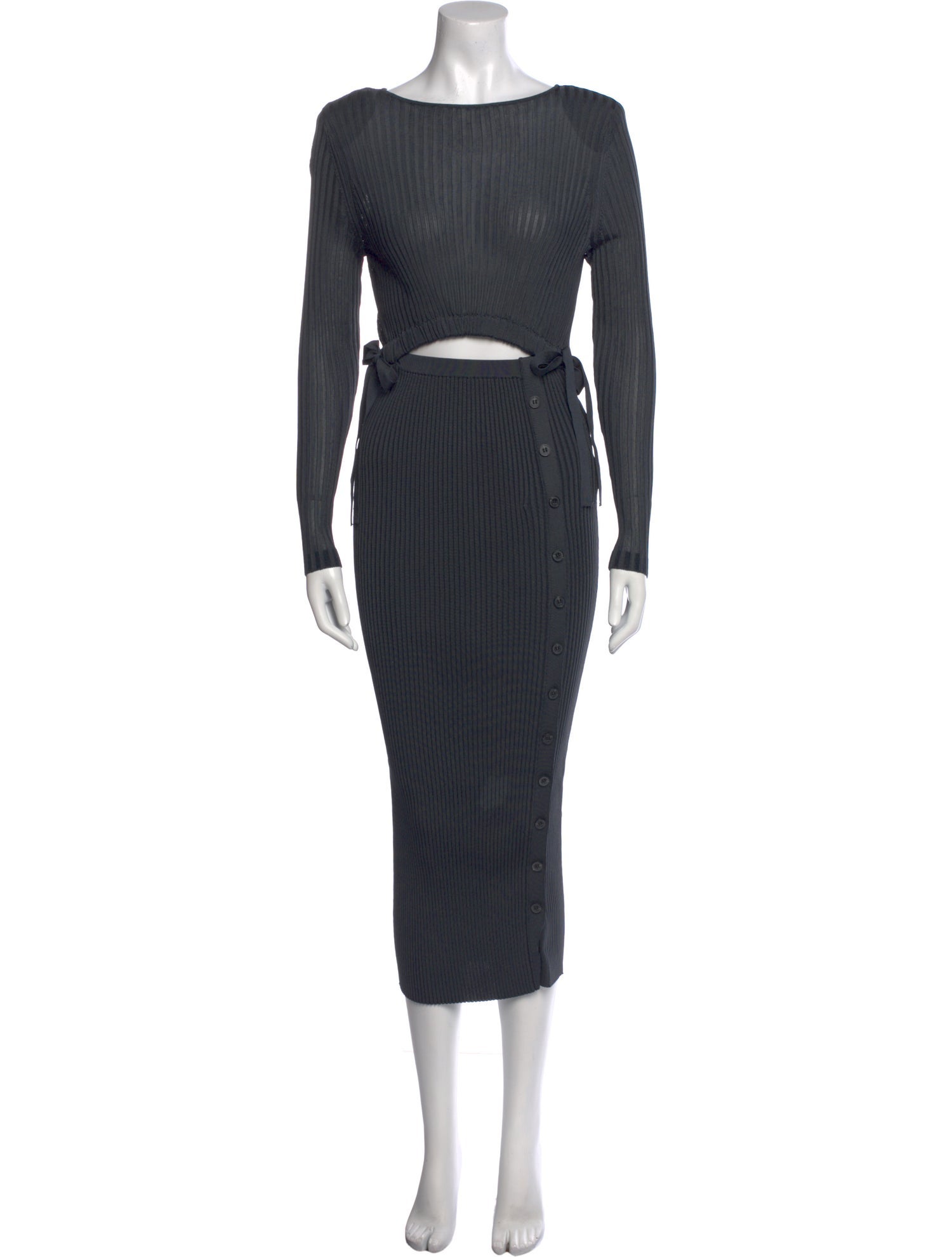 Self-Portrait Bateau Neckline Midi Length Dress