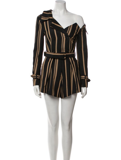 Self-Portrait Striped Asymmetrical Romper