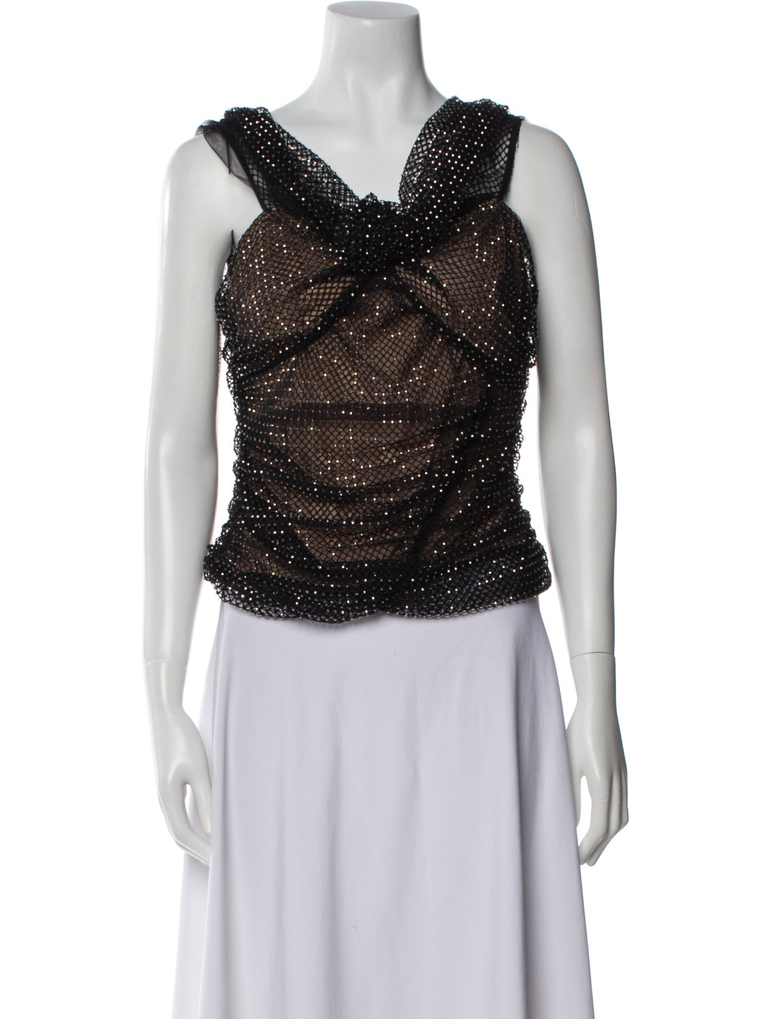 Self-Portrait Patterned Asymmetrical Crop Top w/ Tags