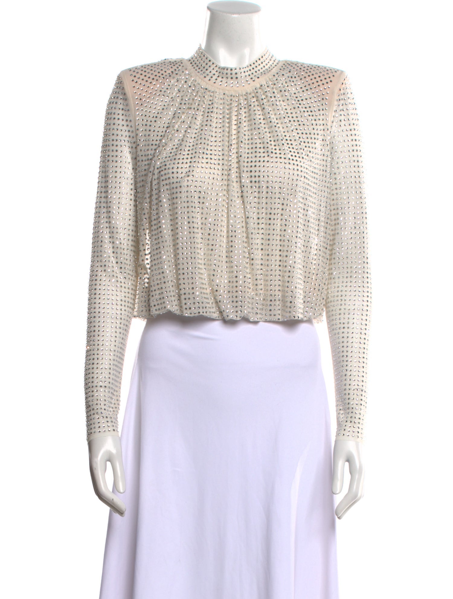 Self-Portrait Printed Crew Neck Crop Top