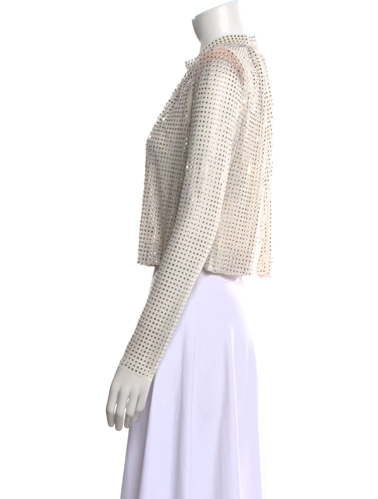 Self-Portrait Printed Crew Neck Crop Top