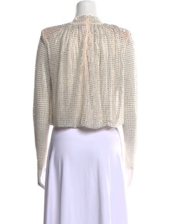 Self-Portrait Printed Crew Neck Crop Top