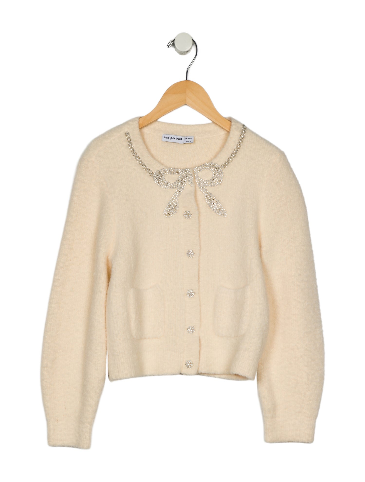 Self-Portrait Girls' Crystal-Embellished Cardigan.