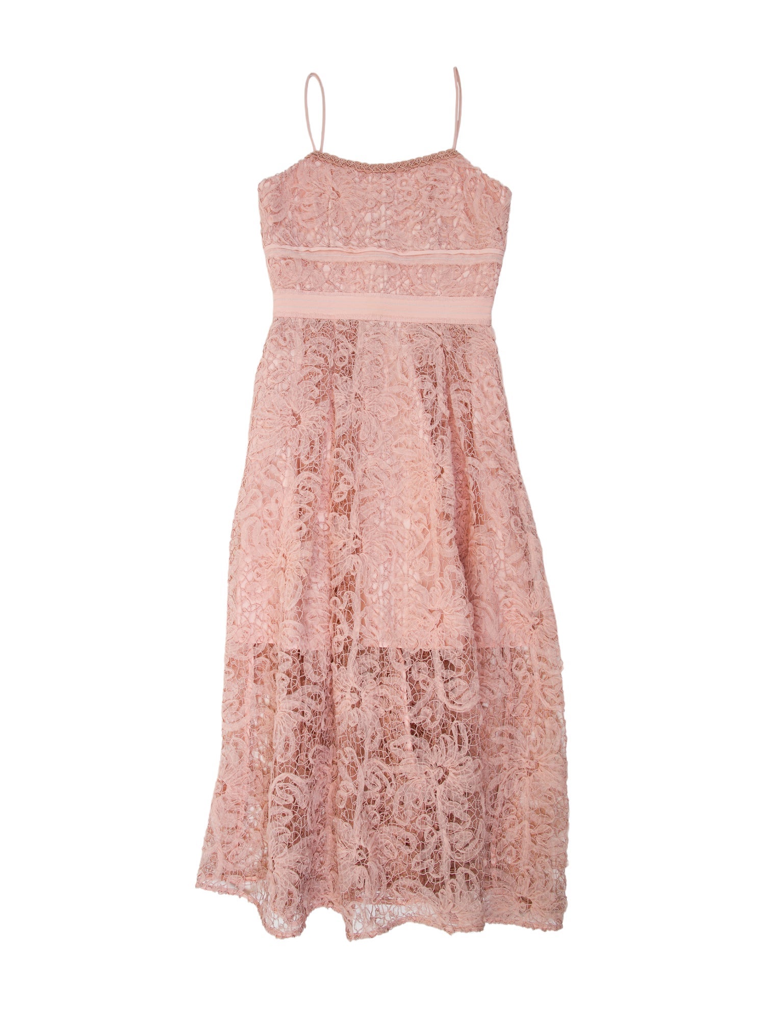 Self-Portrait Lace Pattern Midi Length Dress