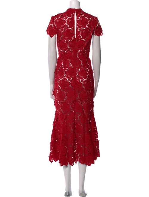 Self-Portrait Lace Pattern Midi Length Dress