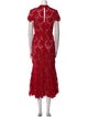 Self-Portrait Lace Pattern Midi Length Dress