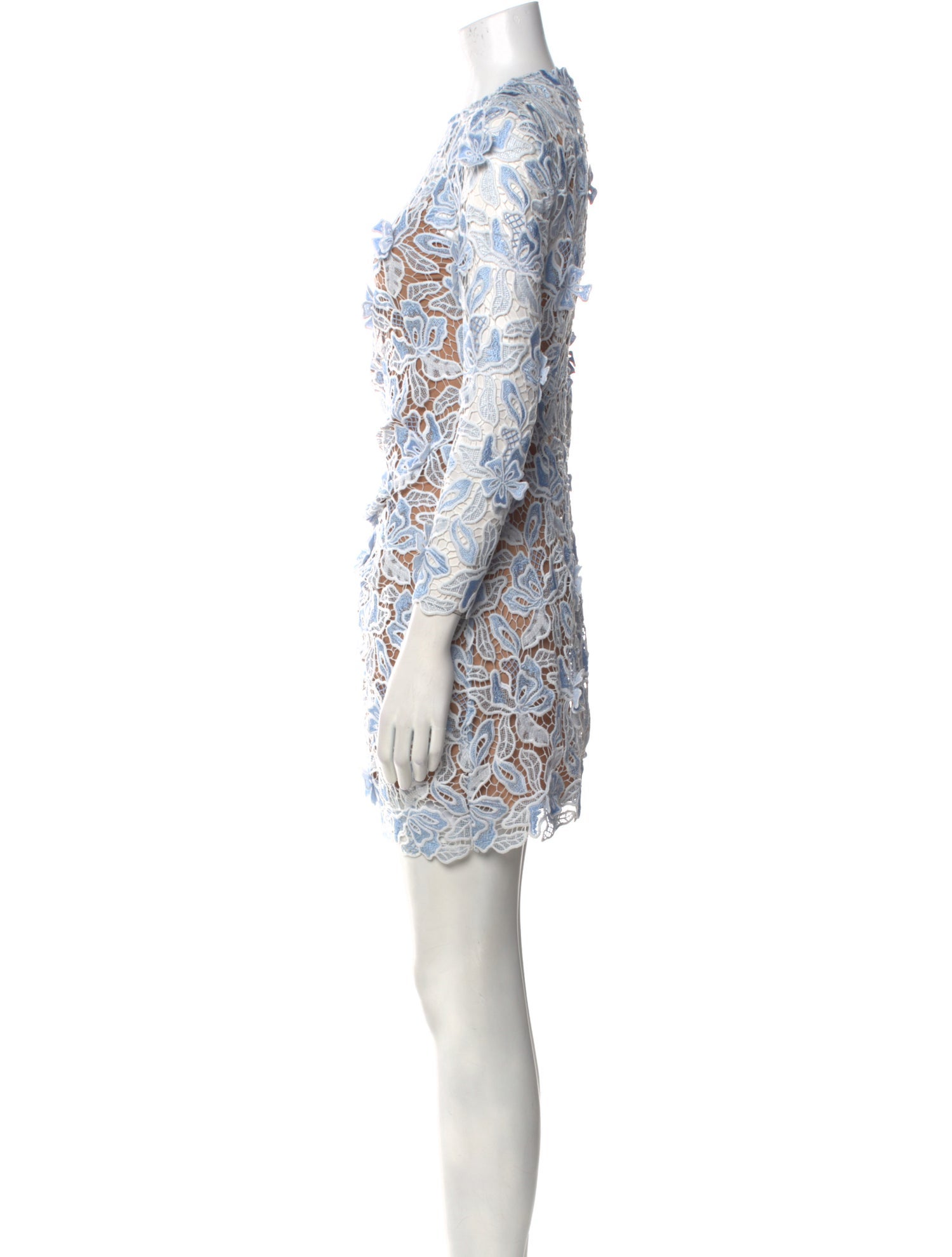 Self-Portrait Lace Pattern Mini Dress