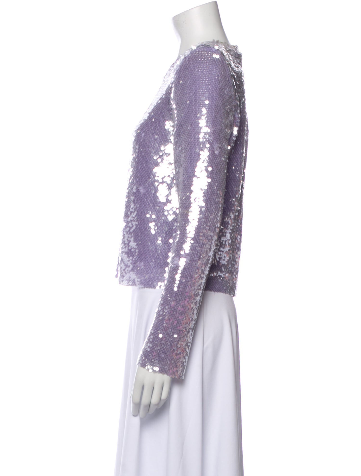 Self-Portrait Crew Neck Long Sleeve Crop Top w/ Tags