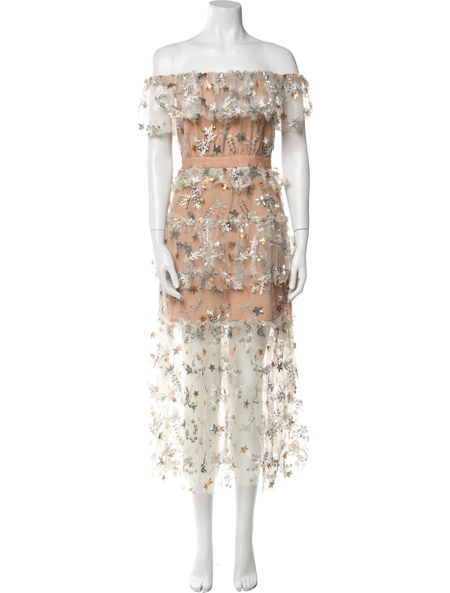 Self-Portrait Lace Pattern Midi Length Dress w/ Tags