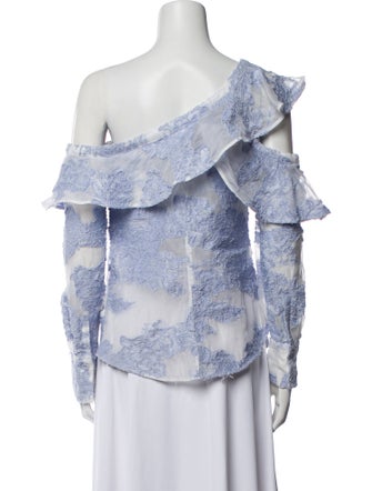 Self-Portrait Floral Print Asymmetrical Blouse