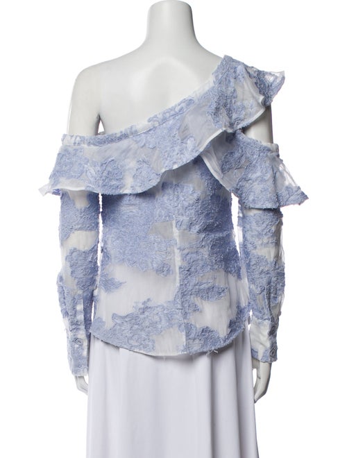 Self-Portrait Floral Print Asymmetrical Blouse