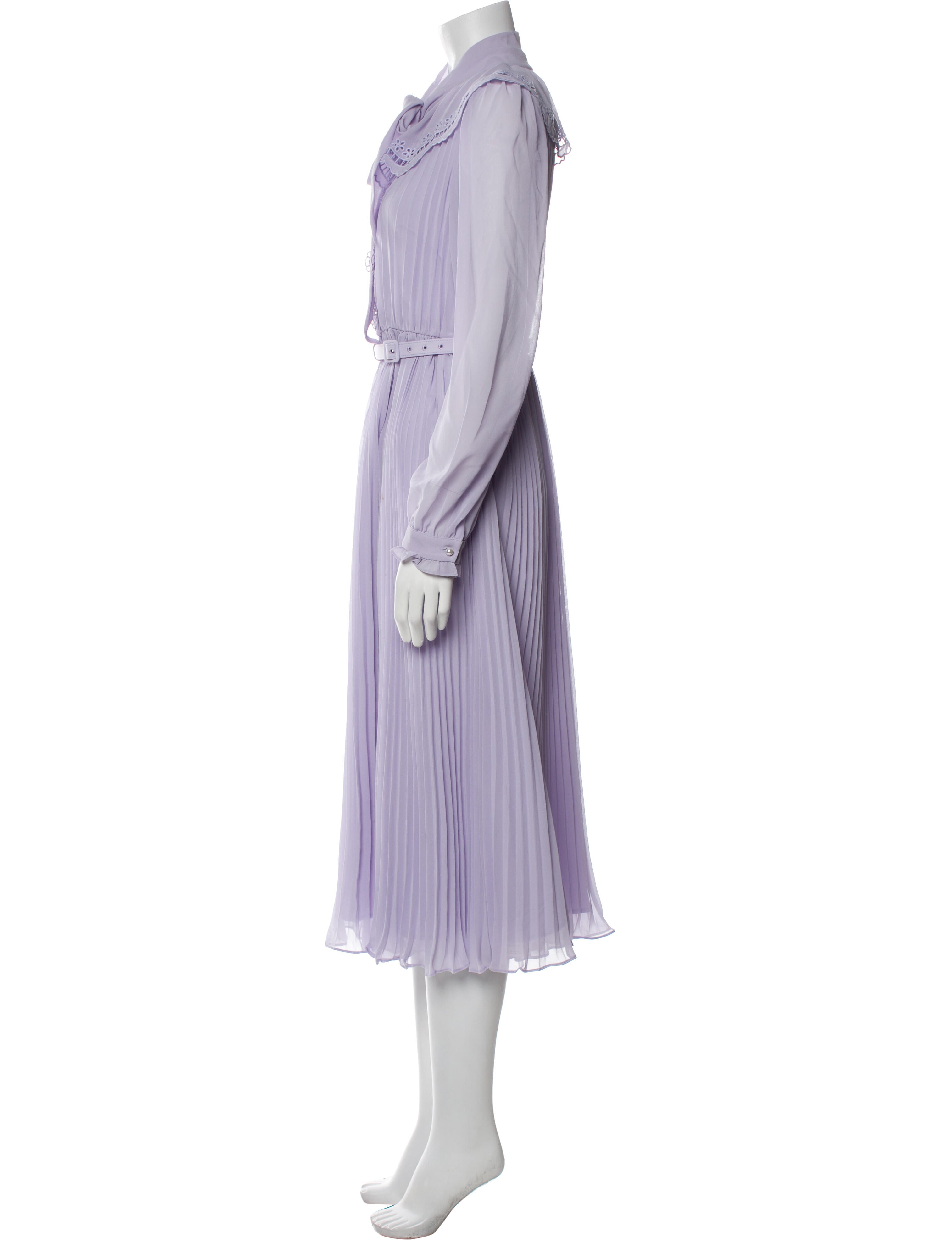 Self-Portrait Mock Neck Midi Length Dress