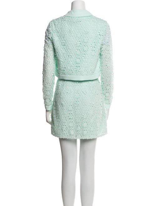 Self-Portrait Lace Pattern Crystal Embellishments Skirt Set