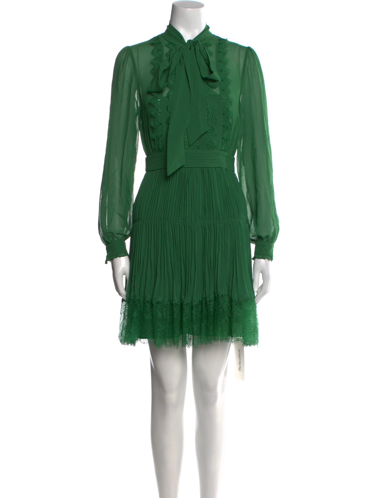 Self-Portrait Mock Neck Mini Dress