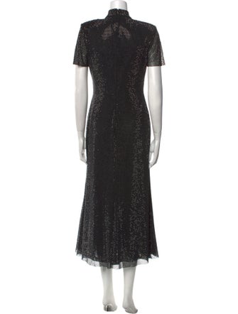 Self-Portrait Mock Neck Long Dress