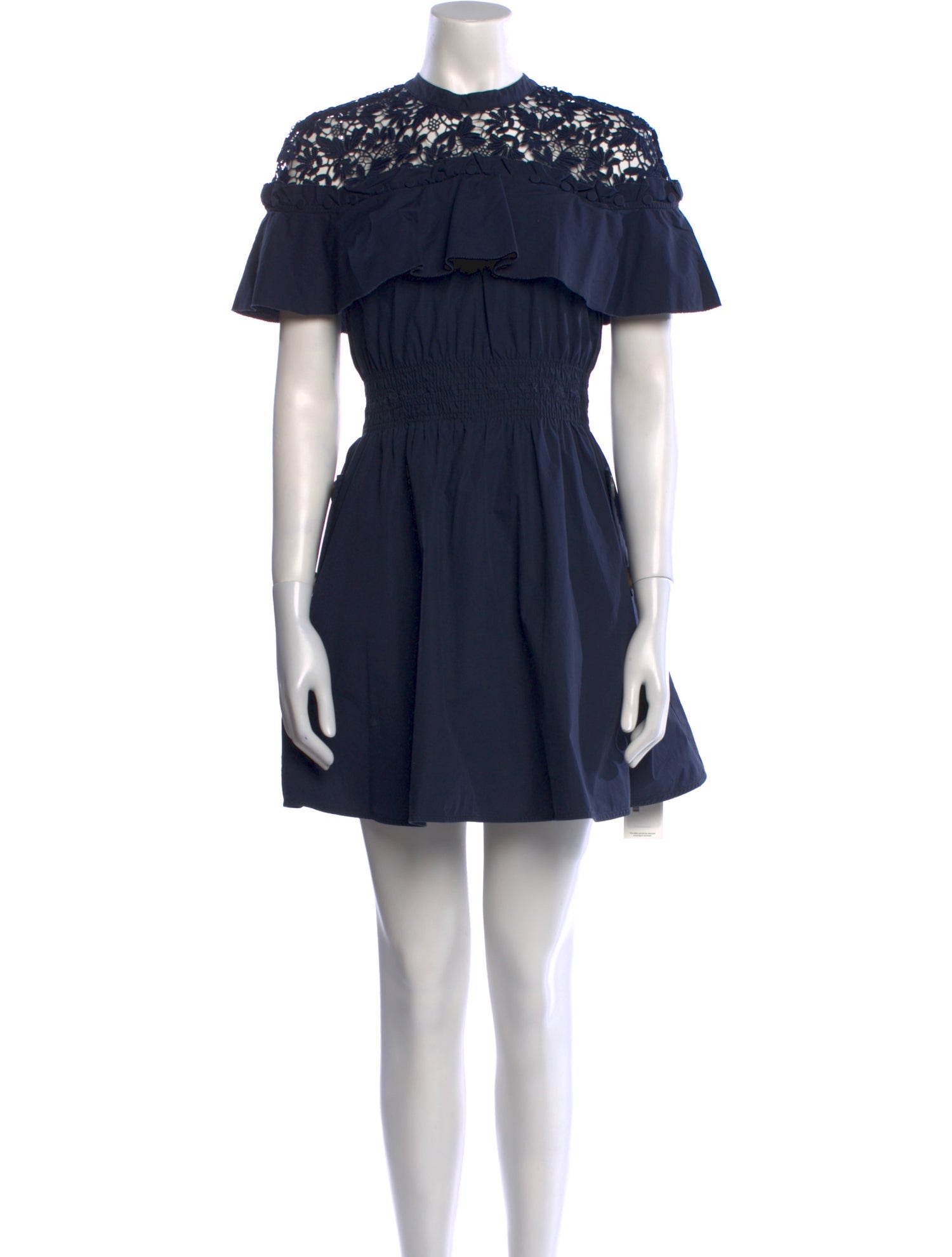 Self-Portrait Mock Neck Mini Dress