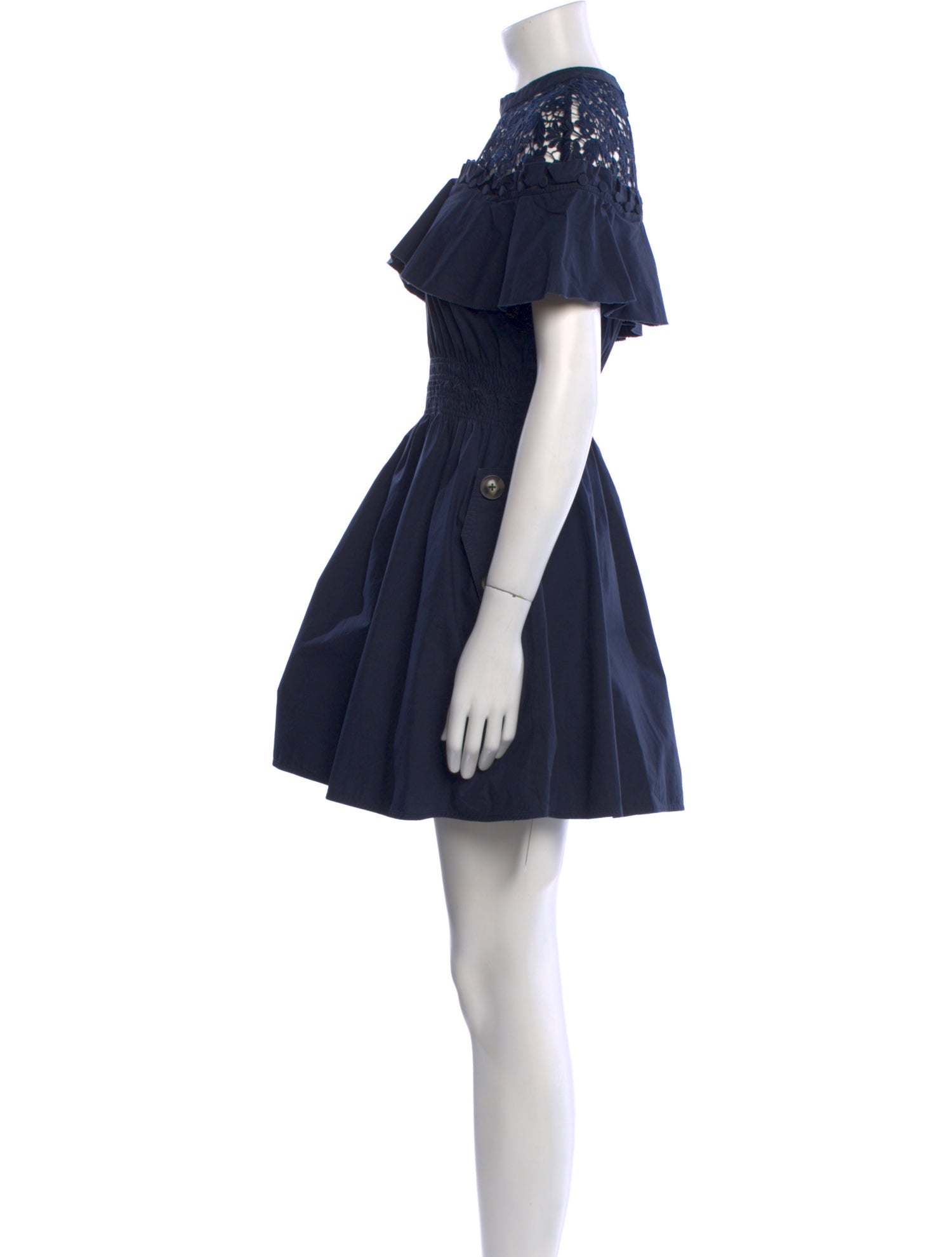 Self-Portrait Mock Neck Mini Dress