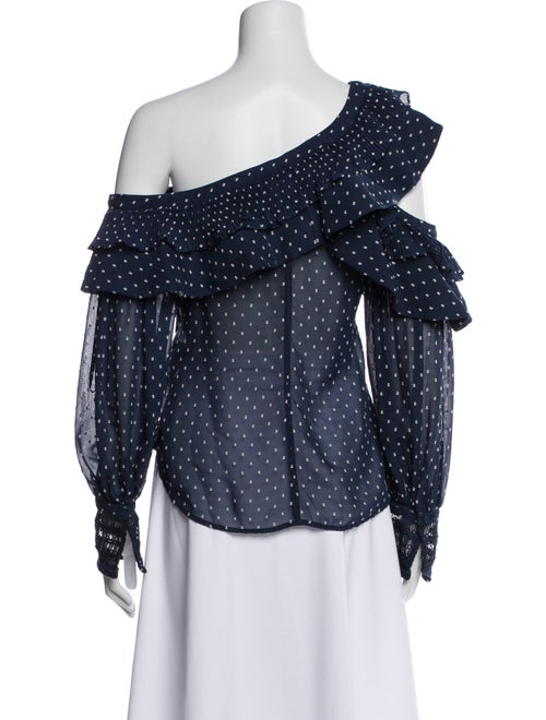 Self-Portrait Polka Dot Print Asymmetrical Blouse