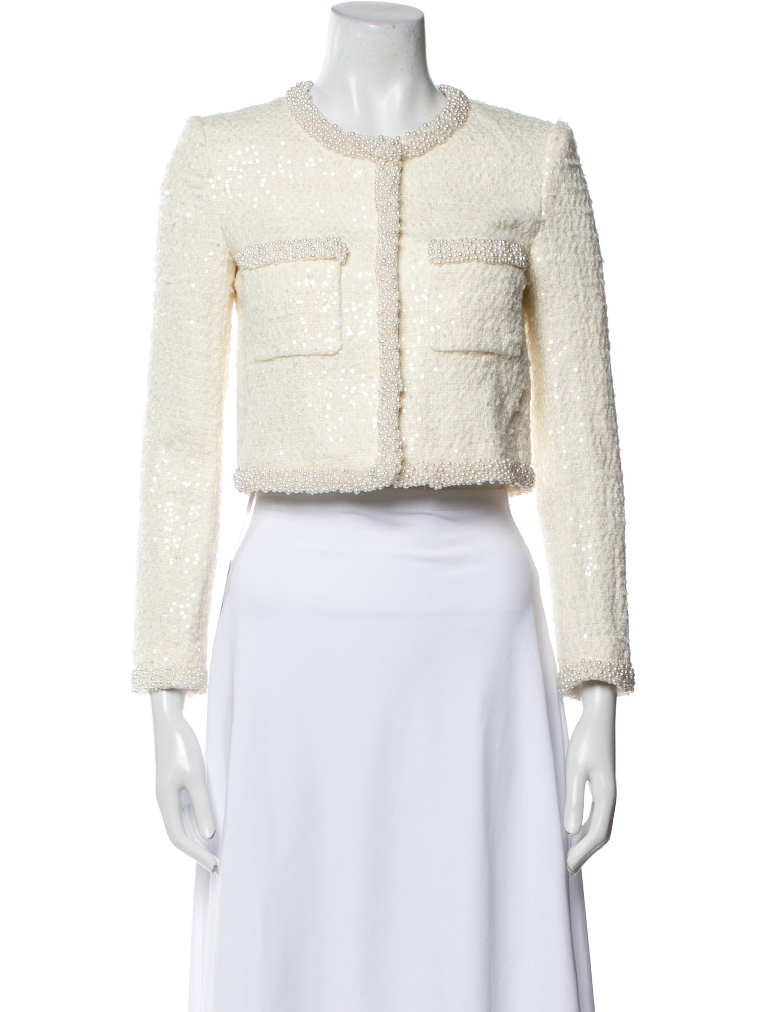 Self-Portrait Tweed Patterned Evening Jacket