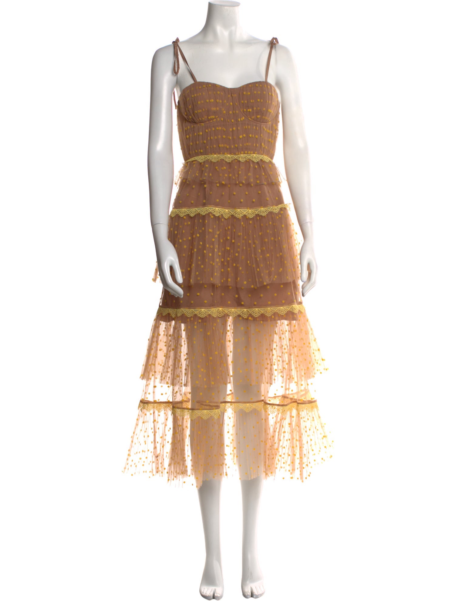 Self-Portrait Polka Dot Print Long Dress