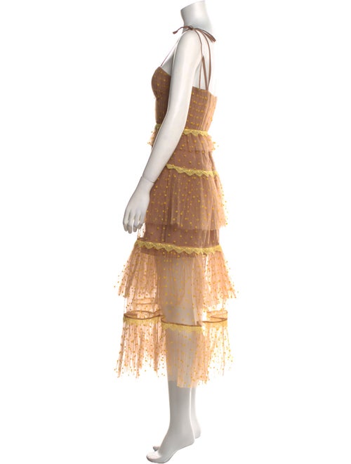 Self-Portrait Polka Dot Print Long Dress