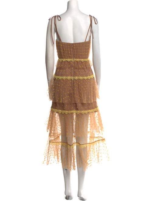 Self-Portrait Polka Dot Print Long Dress