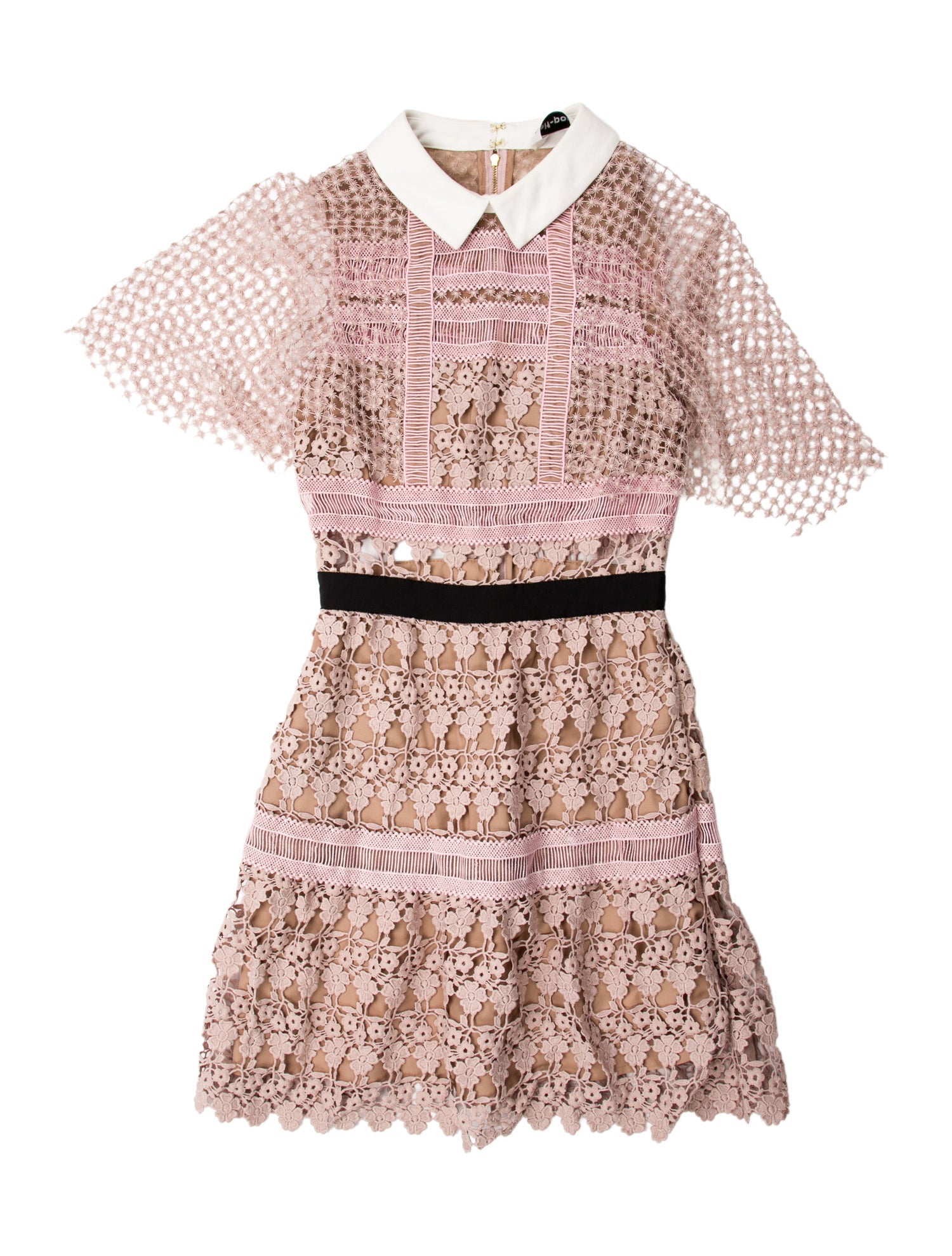 Self-Portrait Lace Pattern Mini Dress
