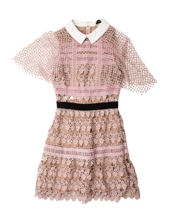 Self-Portrait Lace Pattern Mini Dress