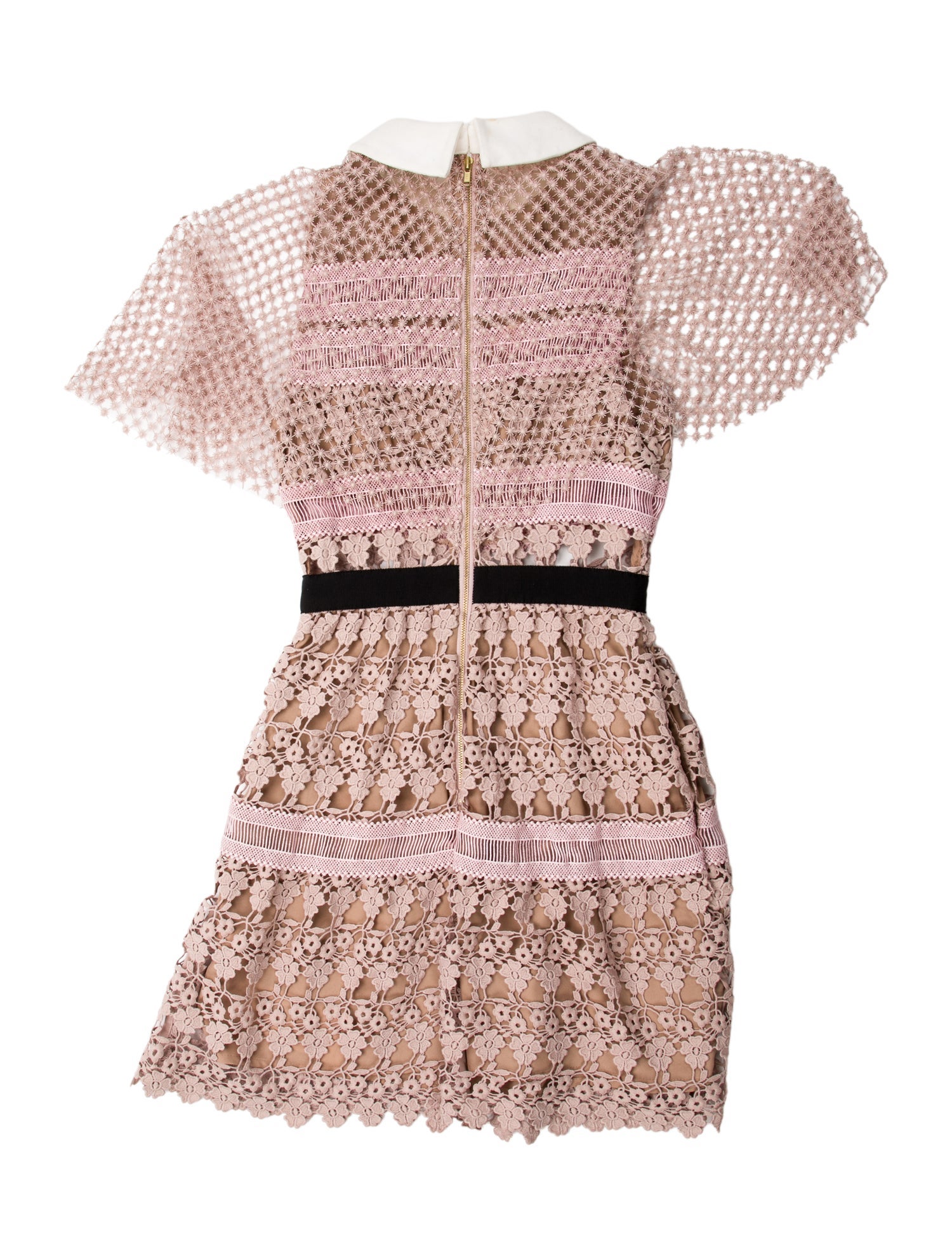 Self-Portrait Lace Pattern Mini Dress