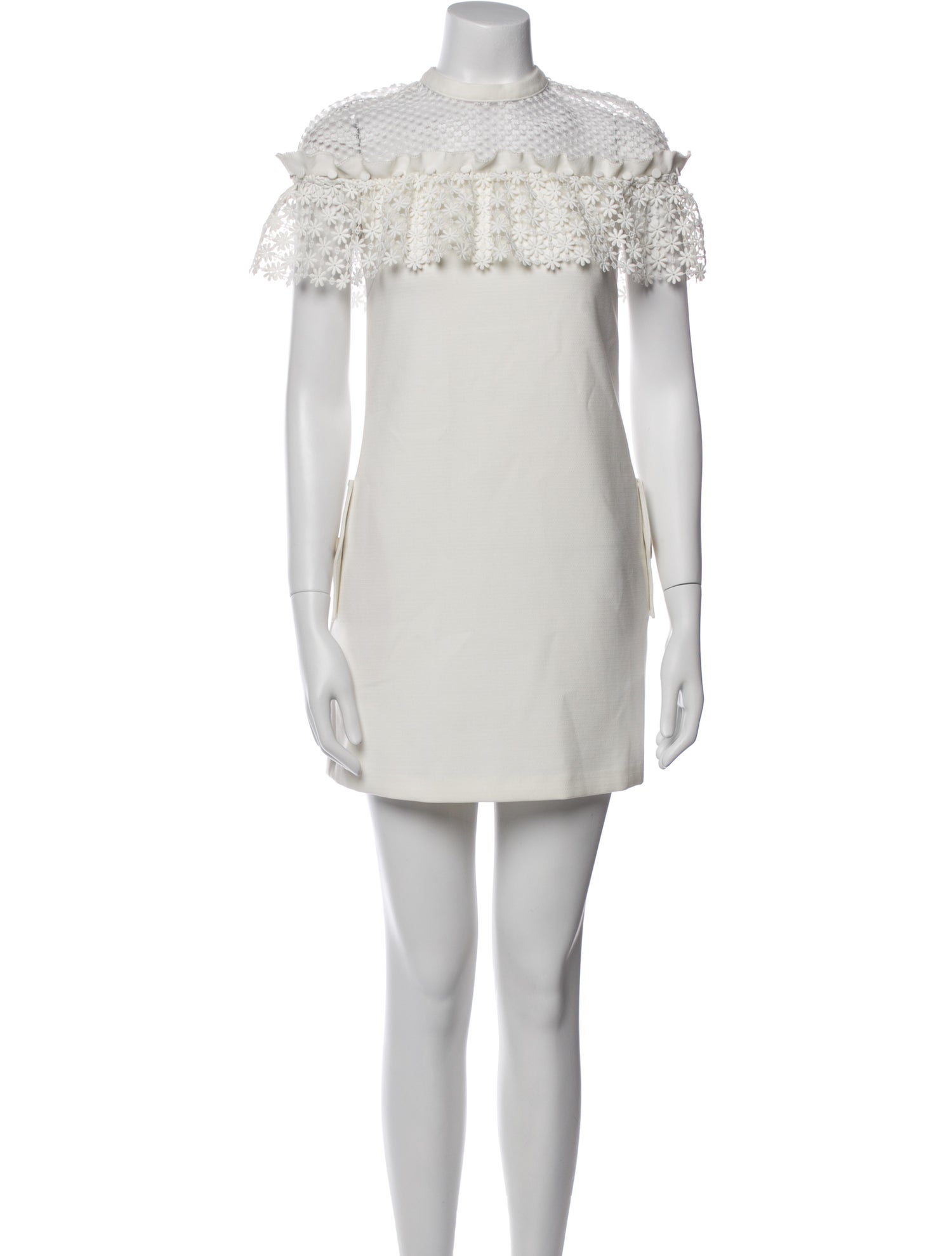 Self-Portrait Mock Neck Mini Dress