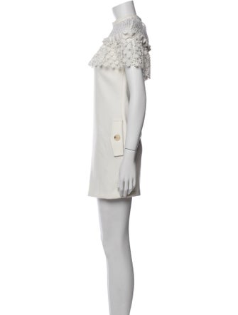 Self-Portrait Mock Neck Mini Dress