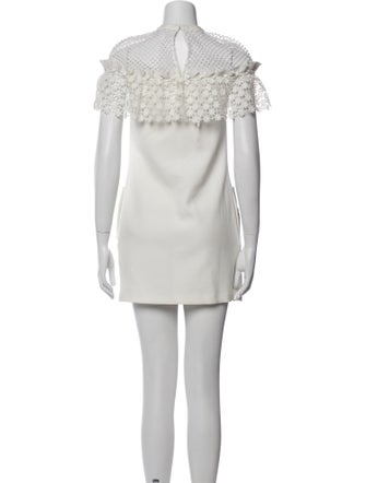 Self-Portrait Mock Neck Mini Dress