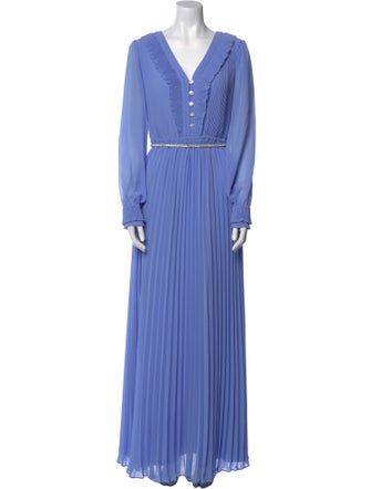 Self-Portrait V-Neck Long Dress