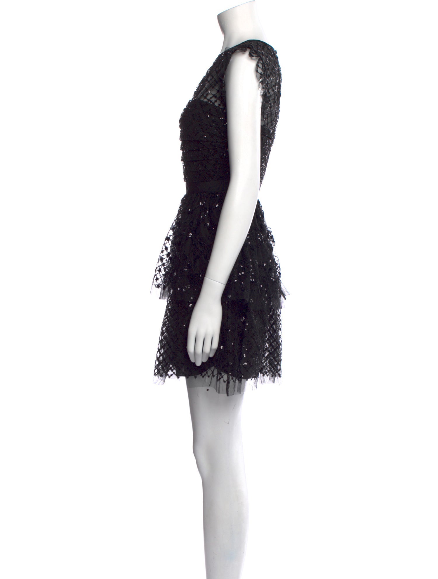 Self-Portrait Lace Pattern Mini Dress