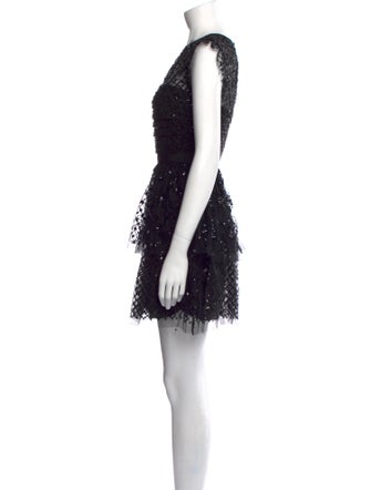 Self-Portrait Lace Pattern Mini Dress