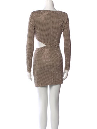 Self-Portrait Bateau Neckline Mini Dress