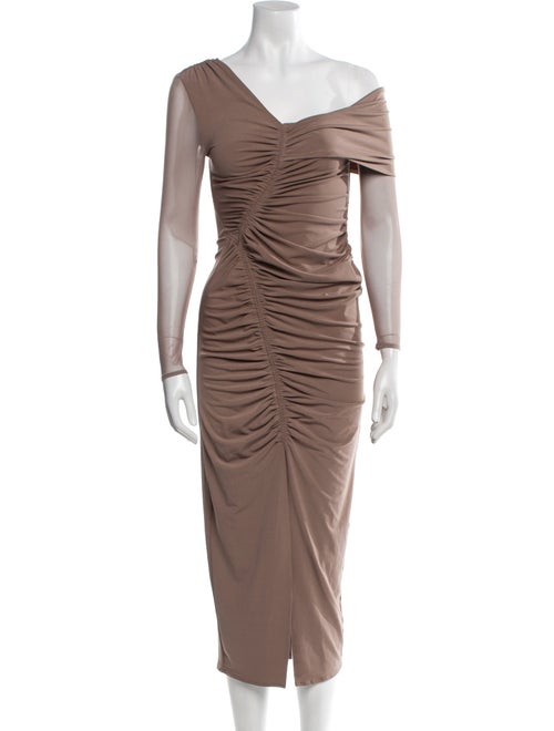 Self-Portrait One-Shoulder Midi Length Dress