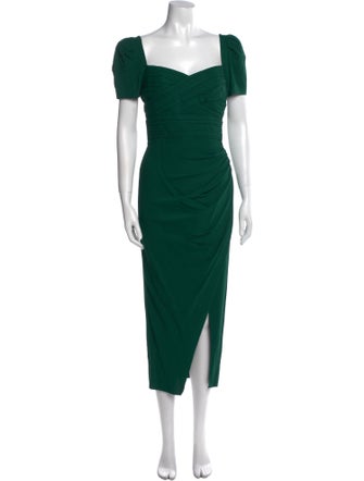 Self-Portrait Square Neckline Midi Length Dress