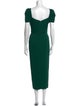 Self-Portrait Square Neckline Midi Length Dress