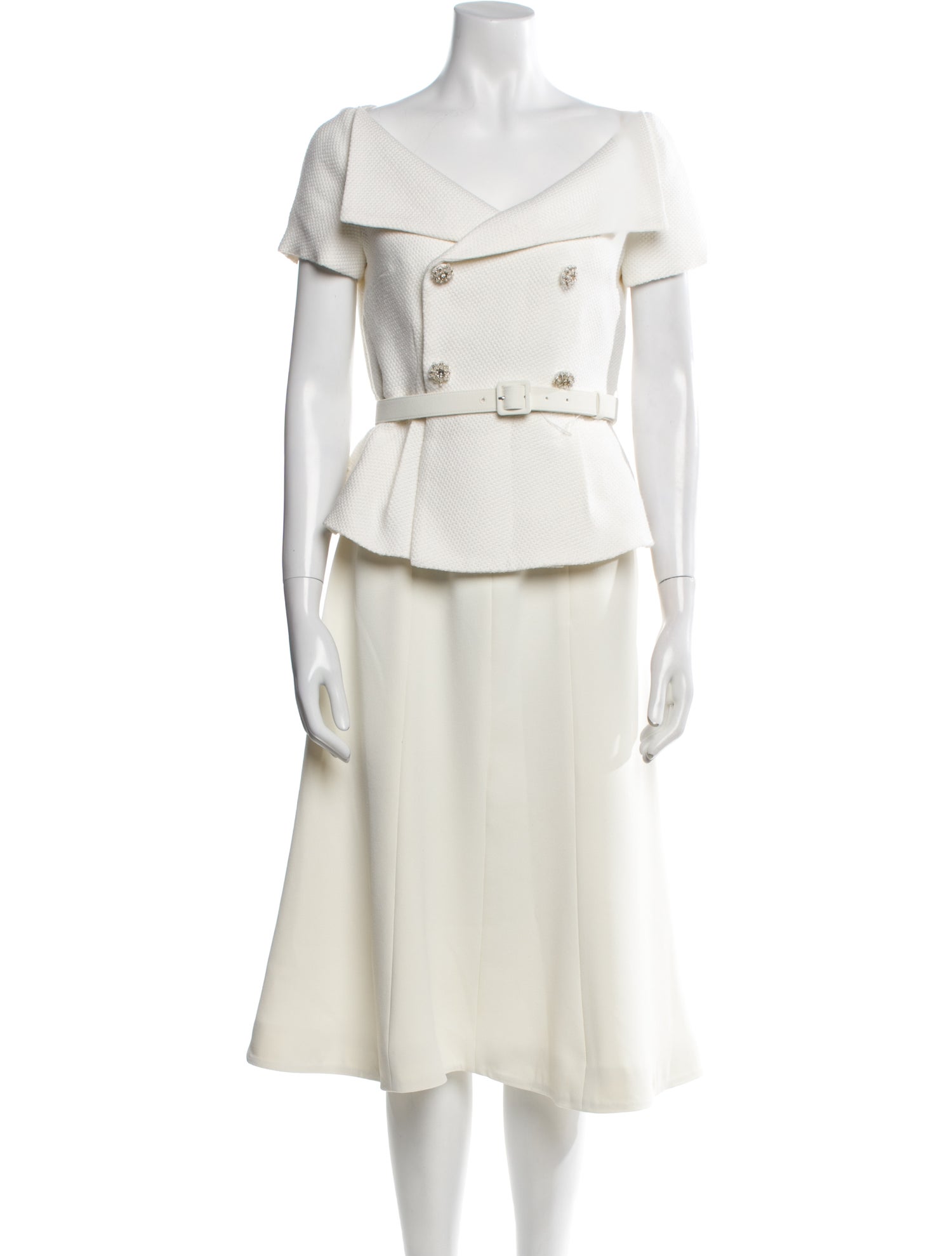 Self-Portrait Off-The-Shoulder Midi Length Dress