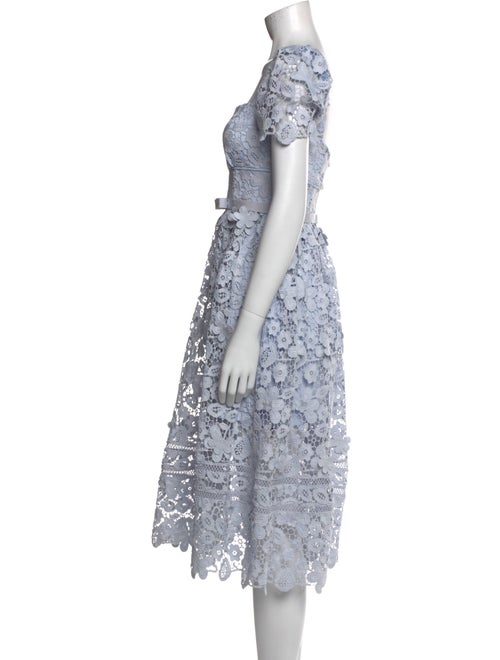 Self-Portrait Lace Pattern Midi Length Dress