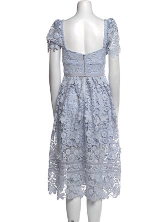 Self-Portrait Lace Pattern Midi Length Dress