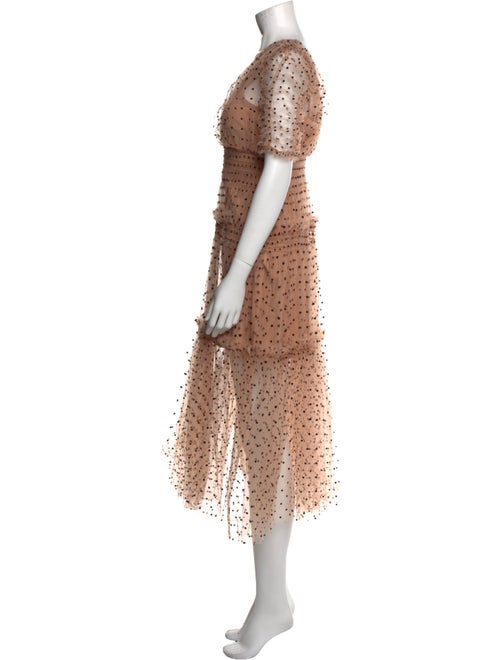Self-Portrait Polka Dot Print Midi Length Dress