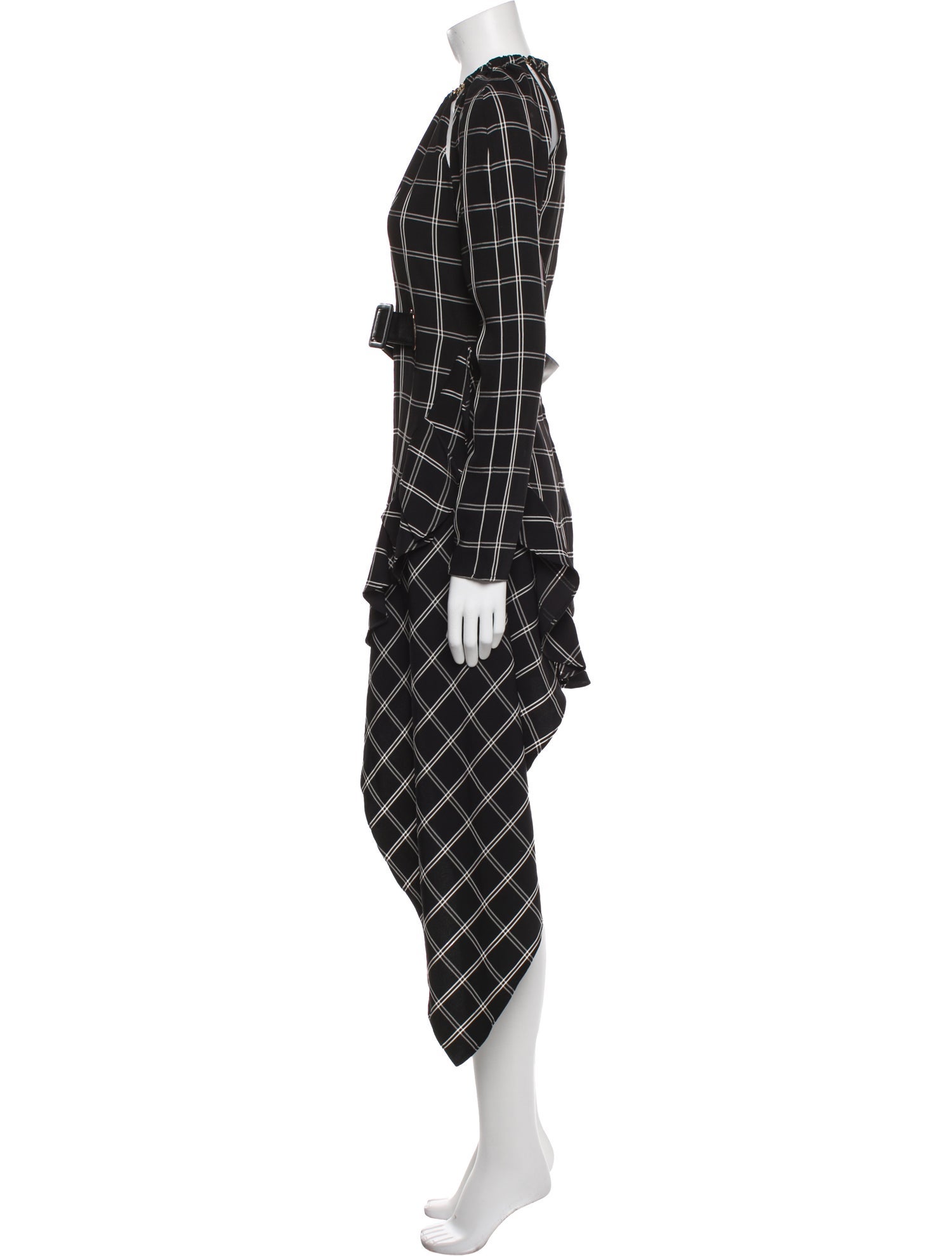 Self-Portrait Plaid Print Knee-Length Dress
