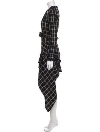 Self-Portrait Plaid Print Knee-Length Dress